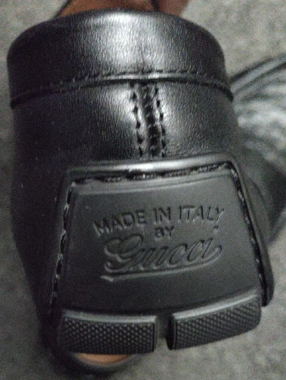 Gucci GG Black Embossed Leather Penny Loafers